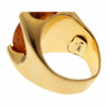 K18 Χρυσό Δαχτυλίδι με Κεχριμπάρι και Μπριγιάν