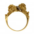 Δαχτυλίδι με rose-cut Διαμάντια σε Κίτρινο και Λευκό Χρυσό