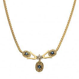 Gold Sapphire Necklace