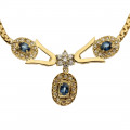 18K Gold Necklace adorned with Sapphires and Diamonds