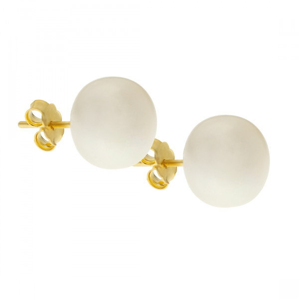 Gold Plated Silver Stud Earrings adorned with Freshwater Pearls