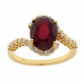 Gold Ring adorned with Ruby and Diamonds