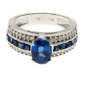 White Gold Ring adorned with Sapphires and Diamonds