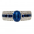 White Gold Ring adorned with Sapphires and Diamonds