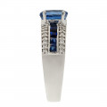 White Gold Ring adorned with Sapphires and Diamonds