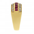 Gold Ring adorned with Rubies and Diamonds