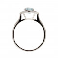 Aquamarine Ring with a Diamond Halo in White Gold