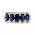 White Gold Sapphire and Diamond Ring