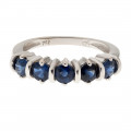 White Gold Ring adorned with Five Blue Sapphires