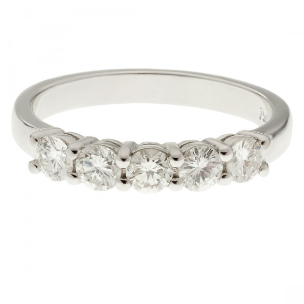 White Gold Ring adorned with Five Diamonds