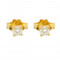 Gold Solitaire Stud Earrings adorned with Diamonds