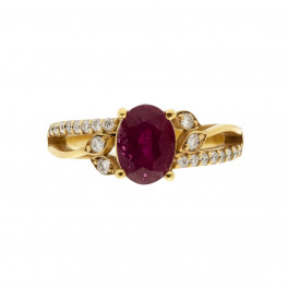 Ruby and Diamond Gold Ring