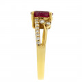 18K Gold Ring adorned with a Ruby and Diamonds