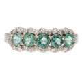 White Gold Ring adorned with Emeralds and Diamonds