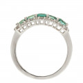 White Gold Ring adorned with Emeralds and Diamonds