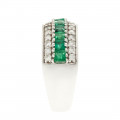 White Gold Emerald and Diamond Ring