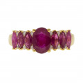 Gold Ring adorned with Rubies and Diamonds