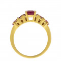 Gold Ring adorned with Rubies and Diamonds