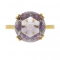 Gold Solitaire Ring adorned with an Amethyst