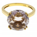 Gold Solitaire Ring adorned with an Amethyst