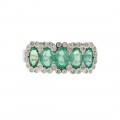 White Gold Emerald and Diamond Ring