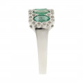 White Gold Emerald and Diamond Ring