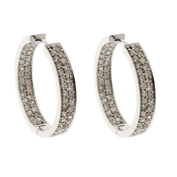 White Gold Diamond Mini Hoops