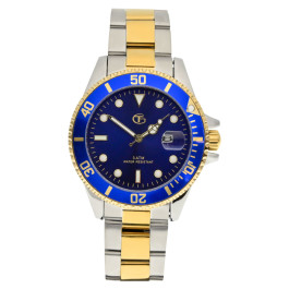 Ρολόι GT από ανοξείδωτο ατσάλι και Blue Rotatable Bezel