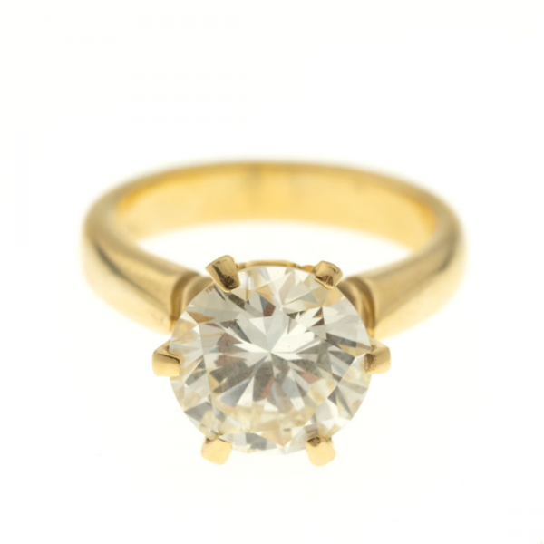  Ring gold K18 with a diamond brilliant cut 3.86ct J-VVS2 in drawing TIFFANY'S and CO.