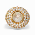 Pink Gold Plated Ring with Rose Quartz 