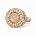 Pink Gold Plated Ring with Rose Quartz 