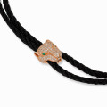 Double Wear Choker and Bracelet with Rose Gold Plated Panther Motif 