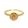 14K Gold Ring with Natural Fancy Deep Yellowish Orange Diamond