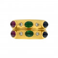  K18 Gold Ring with Precious Stones