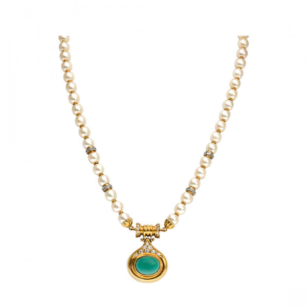 Κολιέ με Μαργαριτάρια Ιαπωνίας και Turquoise Περσίας