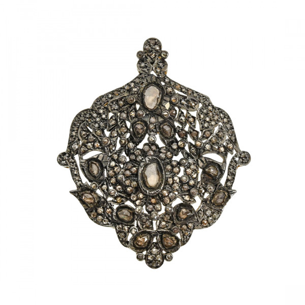  Silver 925 and K14 Gold Pendant with Diamonds