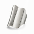 Sterling Silver 925 Modern Chunky Ring with Abstract Design