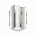 Sterling Silver 925 Modern Chunky Ring with Abstract Design