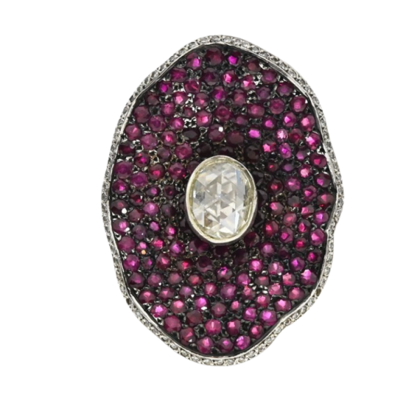 K18 Gold Ring with Burma Rubies