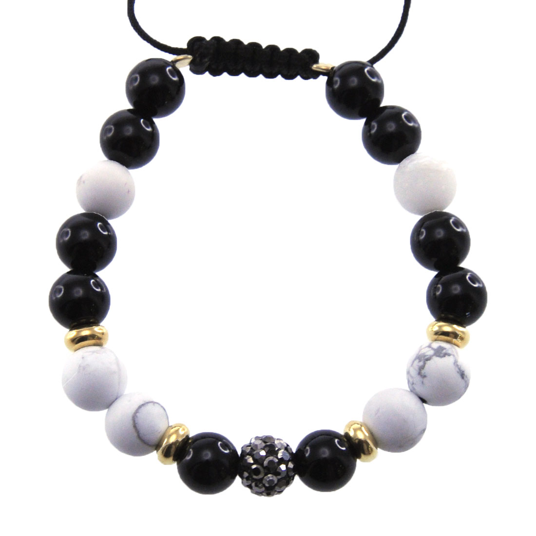 Shamballa Bracelet Black and White GT Tsangarakis