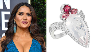 Salma Hayek at the 2020 Golden Globes Jewellery