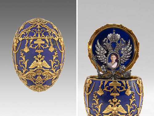lapis lazuli and gold tsarevich faberge egg